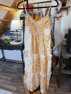 Blu Pepper Floral Patchwork Maxi Dress Medium Cottagecore Boho NWT
